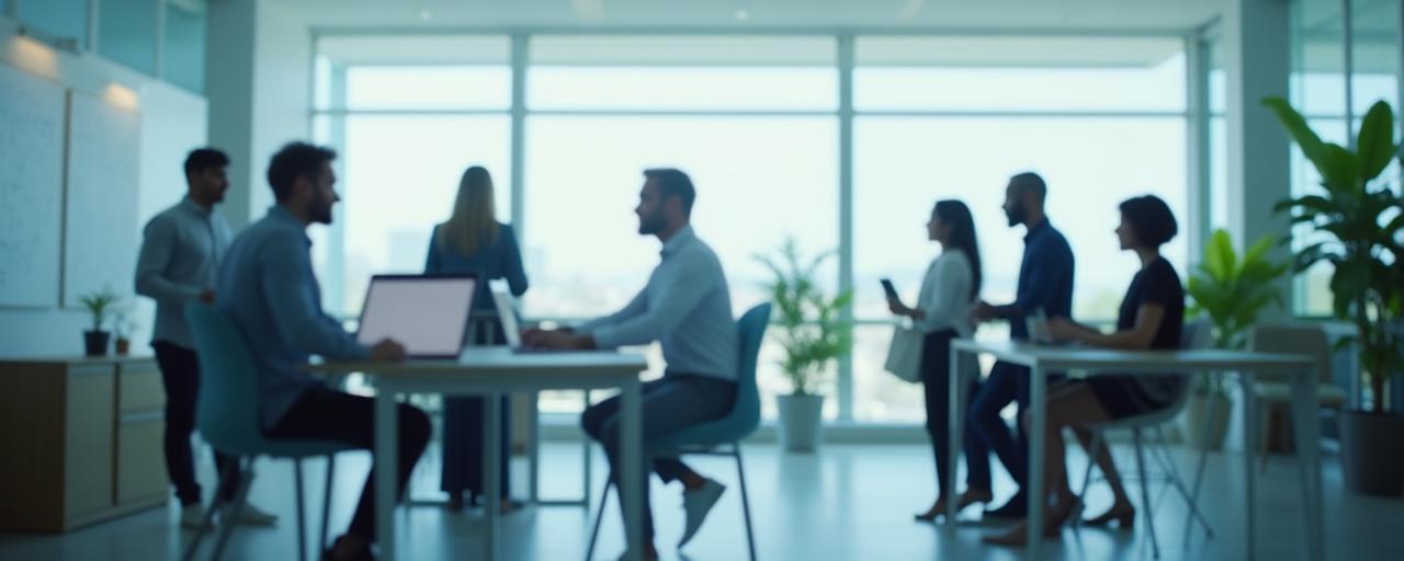 Professionelle Geschäftsszene im modernen Büro als Hintergrundbild